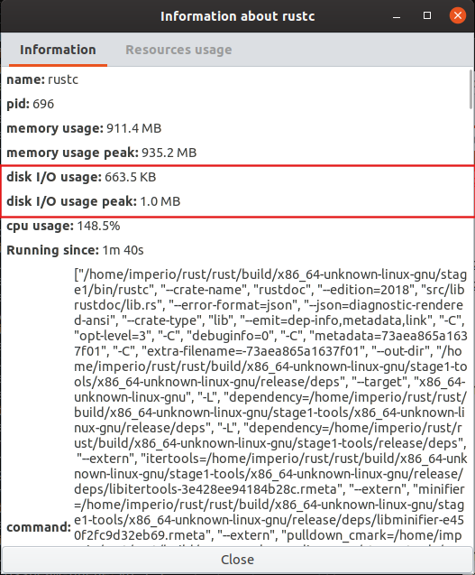 process explorer disk usage